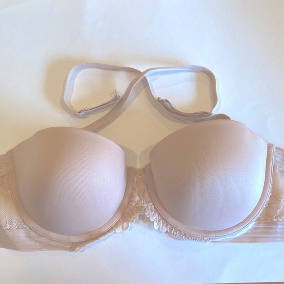 34D Maidenform Pushup Strap/Strapless Smooth Cups Nude, Lace NonSlip Grip 0222GP - Picture 2 of 16